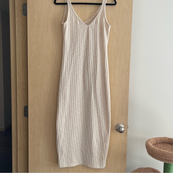 Women's Solid Sleeveless Mesh Ribbed Knit Bodycon Maxi Tank Dress - Picture 8 of 11